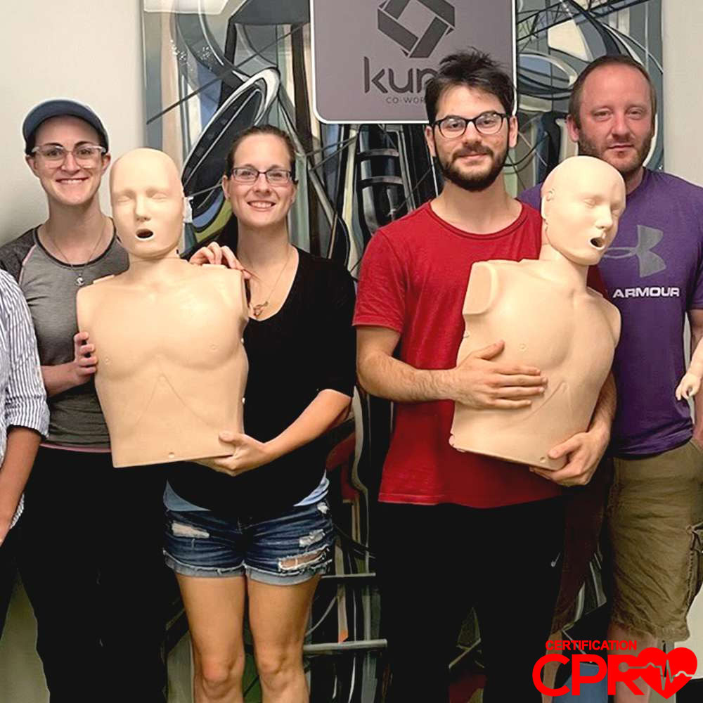 Students practicing CPR on manikins during Lakeland certification training.